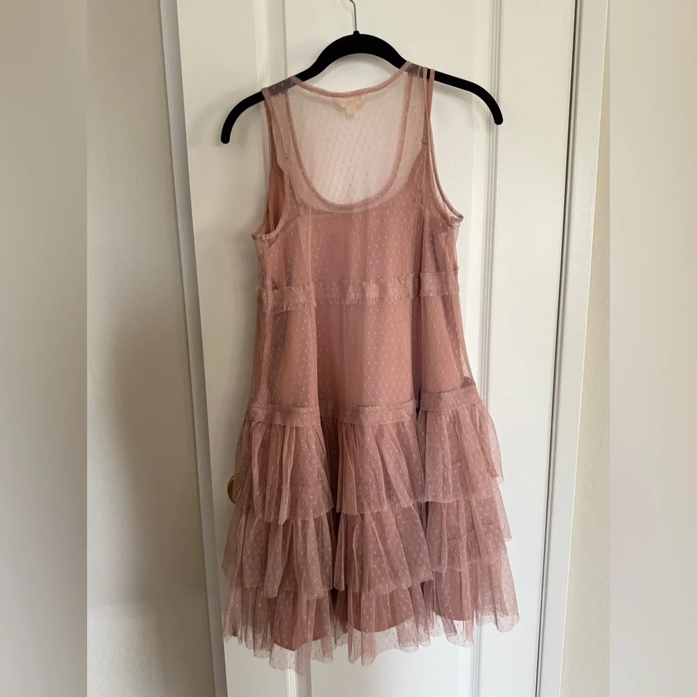 Lucky Brand Sleeveless Mini Ruffle Dress in Dusty Pink - Picture 2 of 6